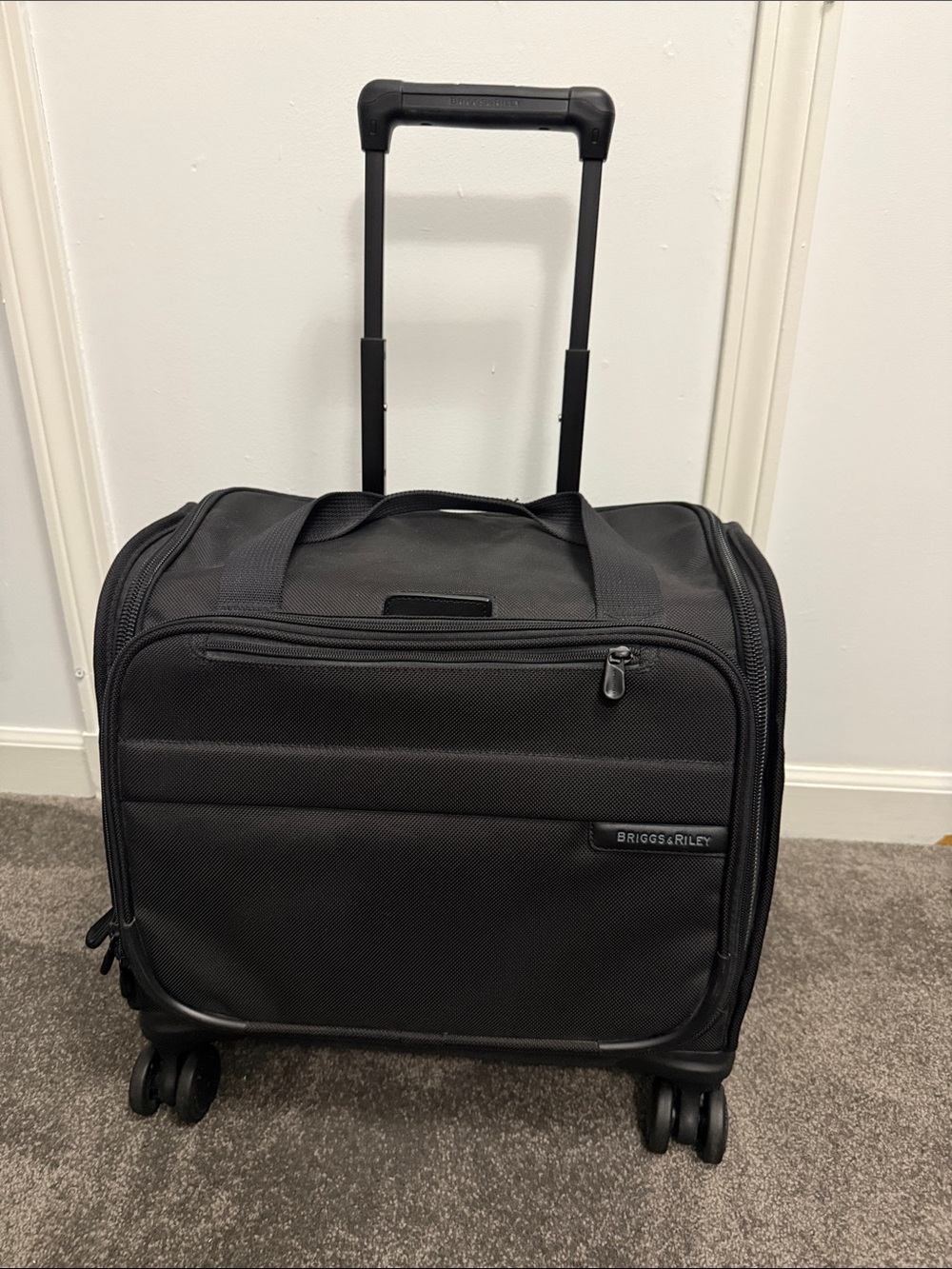 Briggs & Riley Black Rolling Briefcase with Front Pocket